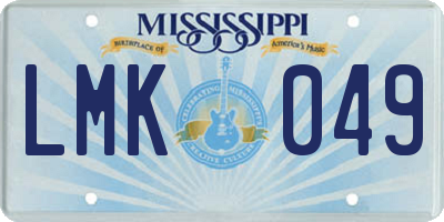 MS license plate LMK049