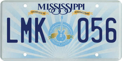 MS license plate LMK056