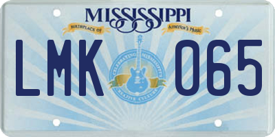 MS license plate LMK065