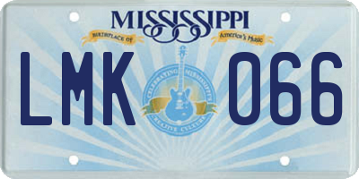 MS license plate LMK066