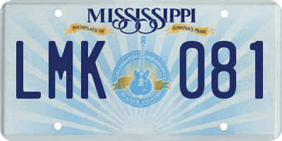 MS license plate LMK081
