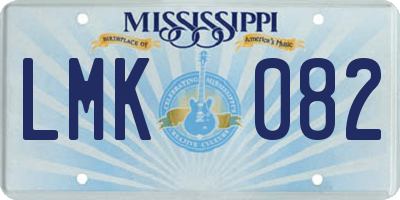 MS license plate LMK082