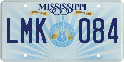 MS license plate LMK084