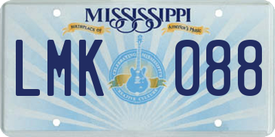 MS license plate LMK088
