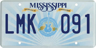 MS license plate LMK091