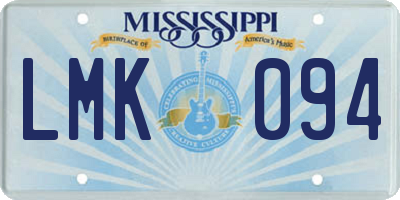 MS license plate LMK094