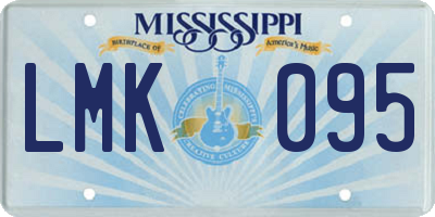 MS license plate LMK095