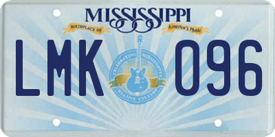 MS license plate LMK096