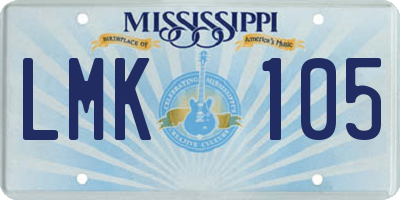 MS license plate LMK105