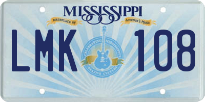 MS license plate LMK108
