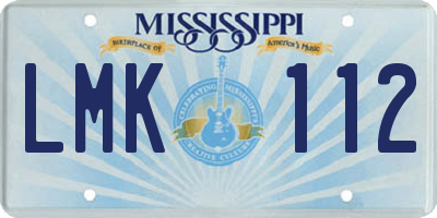 MS license plate LMK112