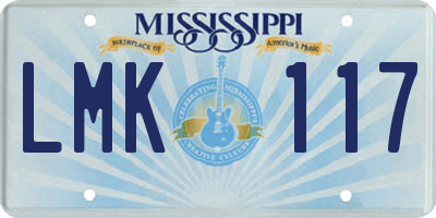 MS license plate LMK117
