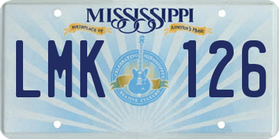 MS license plate LMK126