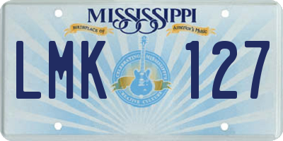 MS license plate LMK127