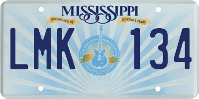 MS license plate LMK134