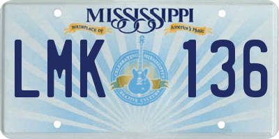 MS license plate LMK136
