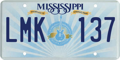 MS license plate LMK137
