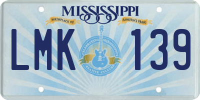 MS license plate LMK139