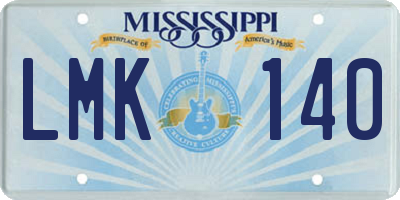 MS license plate LMK140