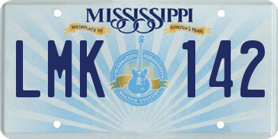 MS license plate LMK142