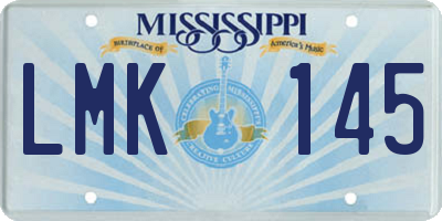 MS license plate LMK145