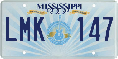MS license plate LMK147
