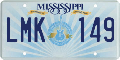 MS license plate LMK149