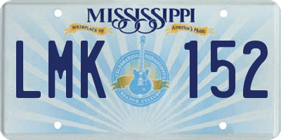 MS license plate LMK152