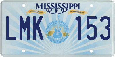 MS license plate LMK153