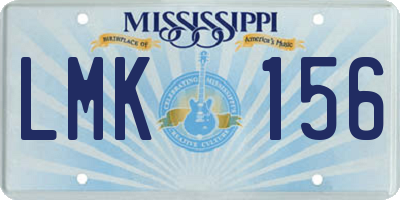 MS license plate LMK156