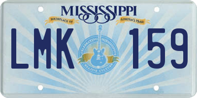 MS license plate LMK159