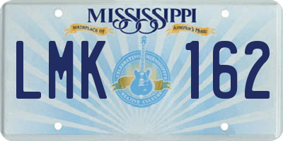 MS license plate LMK162