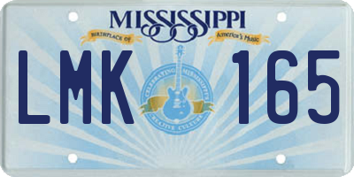 MS license plate LMK165