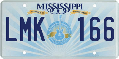 MS license plate LMK166