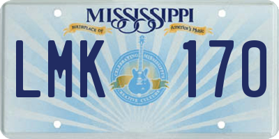 MS license plate LMK170