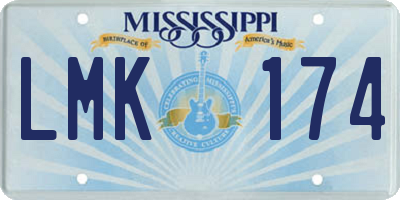 MS license plate LMK174