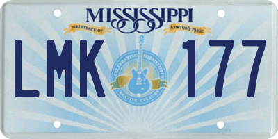 MS license plate LMK177