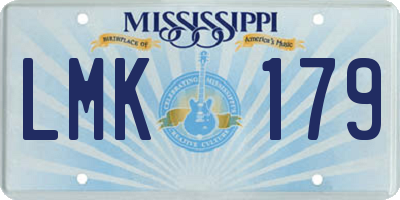 MS license plate LMK179