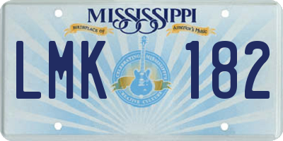MS license plate LMK182
