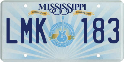 MS license plate LMK183
