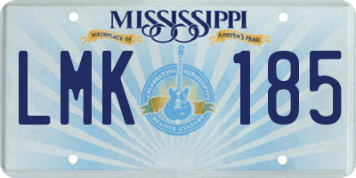 MS license plate LMK185