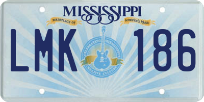 MS license plate LMK186