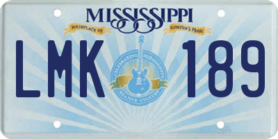 MS license plate LMK189