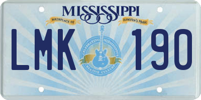 MS license plate LMK190