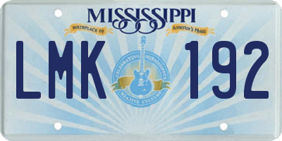 MS license plate LMK192