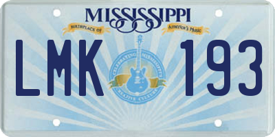 MS license plate LMK193