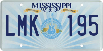 MS license plate LMK195