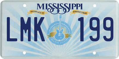 MS license plate LMK199