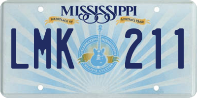 MS license plate LMK211