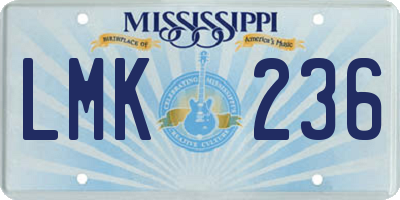 MS license plate LMK236